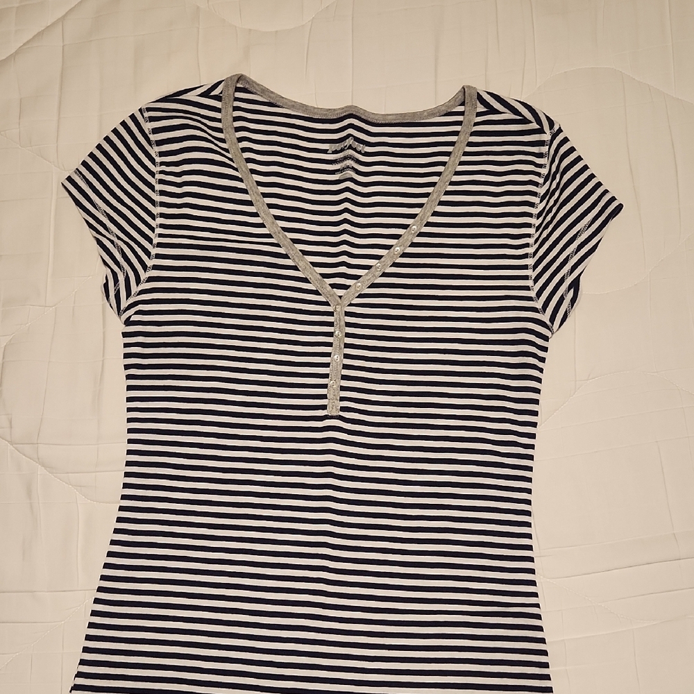 Striped V-Neck Women's Top